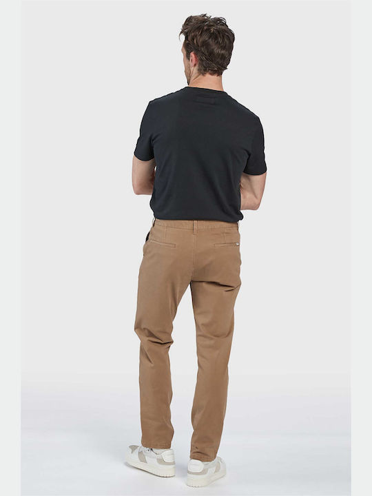 Gabba Men's Trousers Chino Elastic in Regular Fit Camel