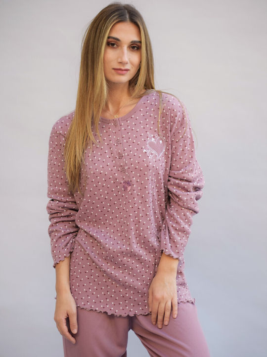 Caress De iarnă Set Pijamale pentru Femei Fleece Roz