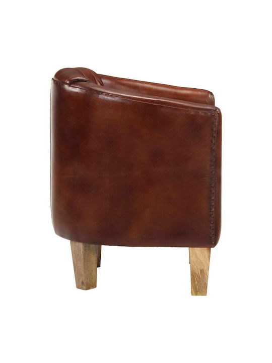 din Piele Naturală Maro 58x54x70cm