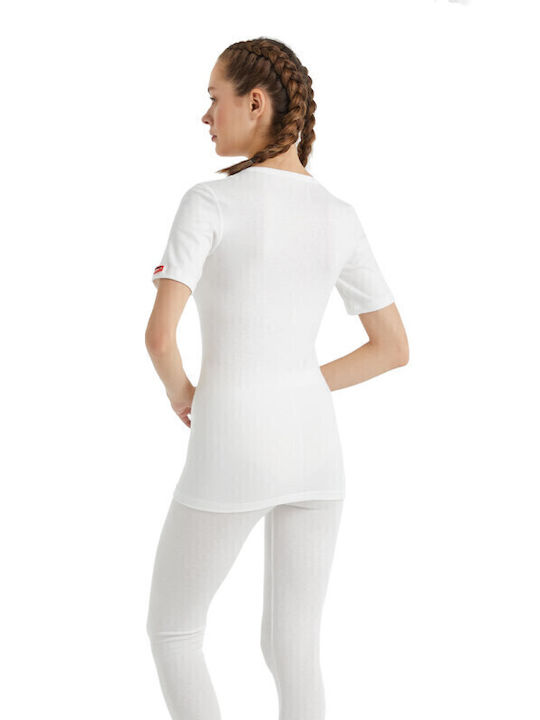 Blackspade Damen Thermo Kurzarmshirt Weiß