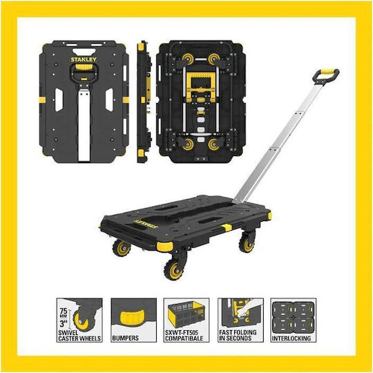 Stanley Cărucior cu platformă PC532B SP Pliabil pentru o Încărcătură cu Greutate de până la 137kg în Culorea Negru