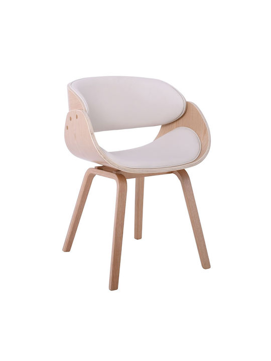 Joy Dining Room Artificial Leather Chair White 57x55x80cm