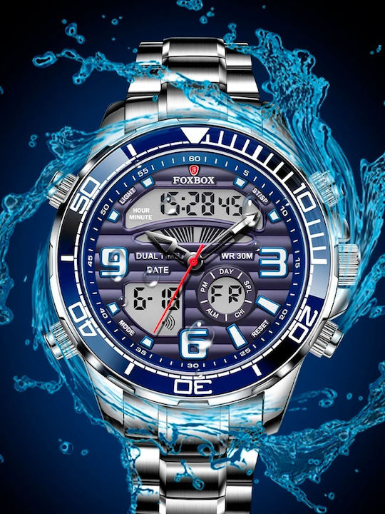 Lige Men's Watch Battery with Silver Metal Bracelet FB0007