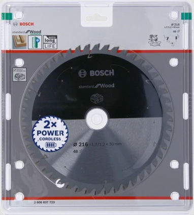 Bosch STANDARD Cutting Disc Wood Hole Diameter 216mm 1pcs
