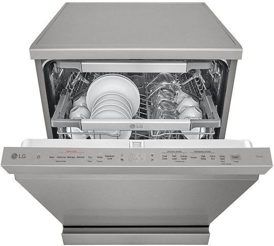 LG Freistehender Geschirrspüler mit Wi-Fi für 14 Gedecke B60xH85cm Inox