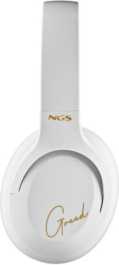 NGS Artica Greed Fără fir / Cu fir Over Ear Căști cu 40 ore de Funcționare Albe