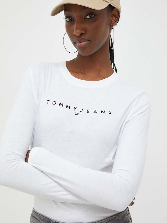 Tommy Hilfiger Tjw pentru Femei Bluză din Bumbac Mânecă lungă White