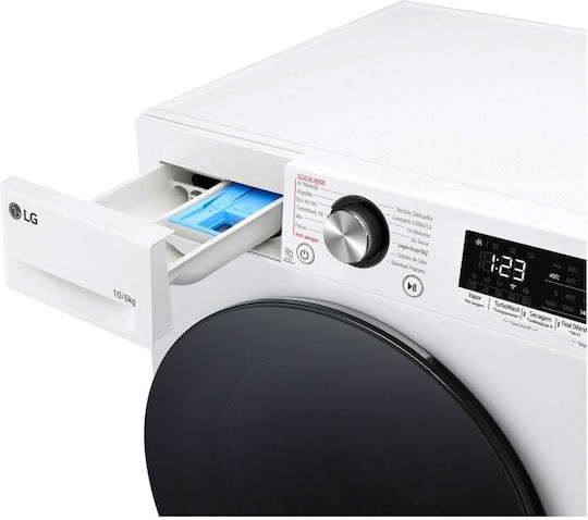 LG Πλυντήριο-Στεγνωτήριο Ρούχων 10kg/6kg Ατμού 1400 Στροφές με Wi-Fi