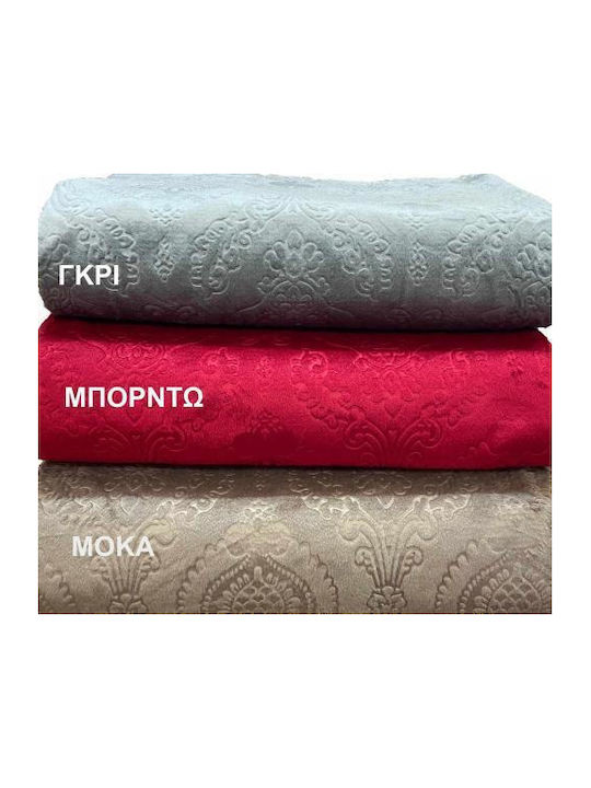 Linea Home Baroque Non-Slip Three-Seater Sofa Throw Jacquard 180x300cm Gray