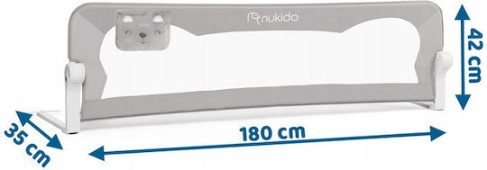 Nukido Bed Rail Guard with Screws, βιδωτό, βιδωτο made of Fabric in Gray Color 180x35x42εκ. 1pcs