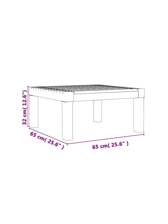 Sunbed Single Plastic with Cushion Gray 65x65x32cm.