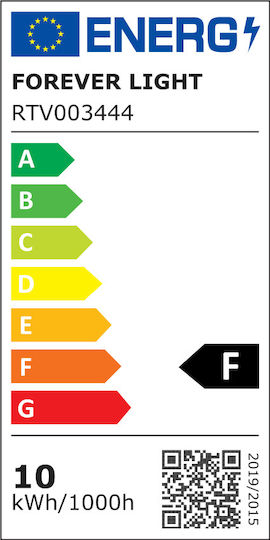 Forever Light Λάμπα LED 10W για Ντουί E14 και Σχήμα C37 Θερμό Λευκό 900lm