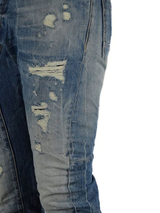 Cover Biker Men's Jeans Pants Elastic with Skinny Fit Blue