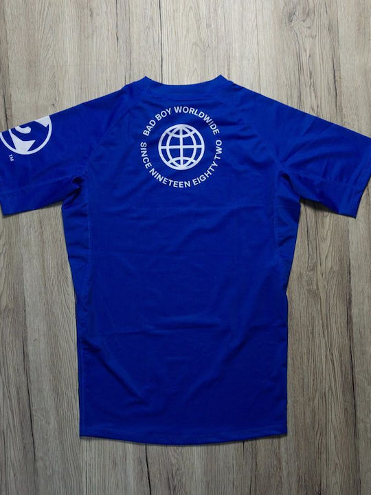 Bad Boy Herren Kurzärmlig T-Shirt BBRS167 für Jiu-Jitsu Blau