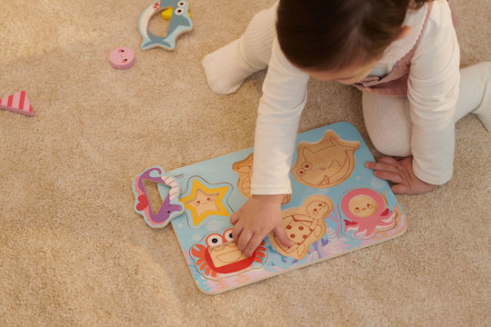 Wooden Kids Peg Puzzle Ocean for 2+ years+ Years 6pcs Classic World
