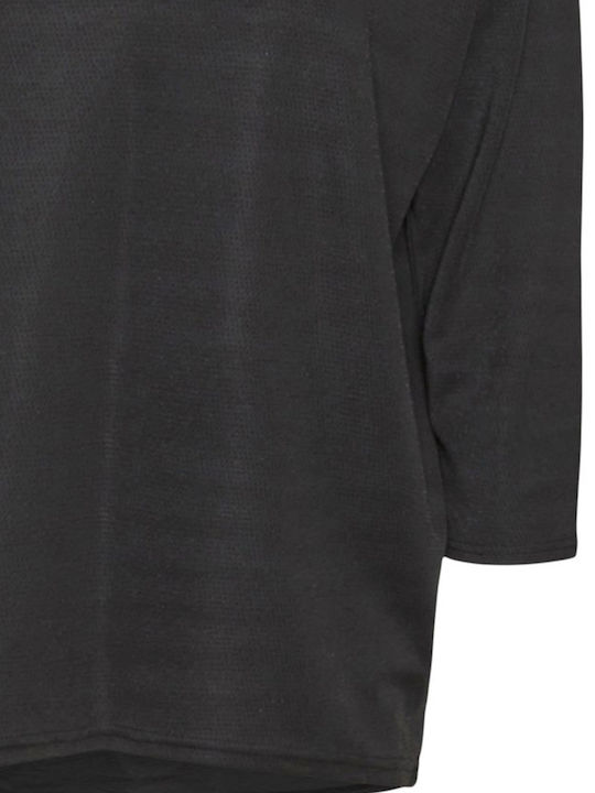 Γυναικεία Μπλούζα με Μανίκι 3/4 & V Λαιμόκοψη Black Lurex