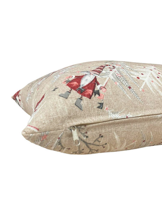 Decotelia Weihnachtsdekoratives Kissen Platz Beige 45x45cm