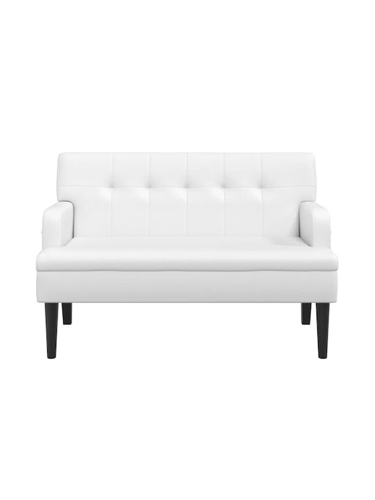 Διθέσιος Καναπές Δερματίνη Λευκός 112x65.5x75εκ.