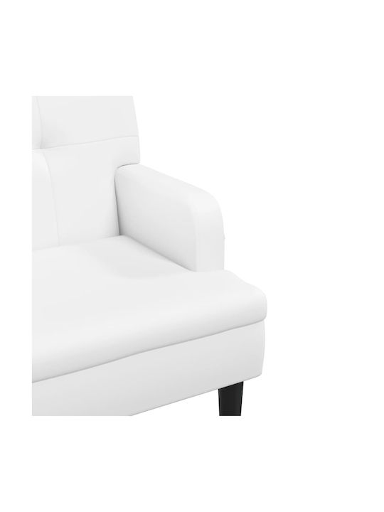 Διθέσιος Καναπές Δερματίνη Λευκός 112x65.5x75εκ.