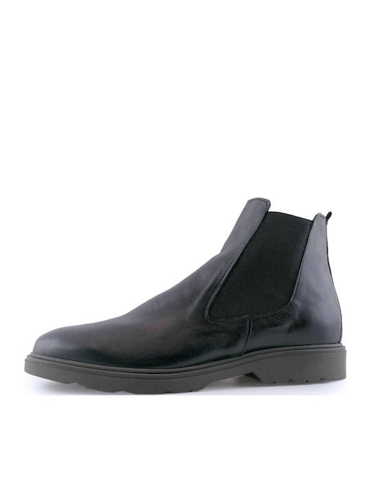 50 Leder Schwarz Chelsea Stiefeletten