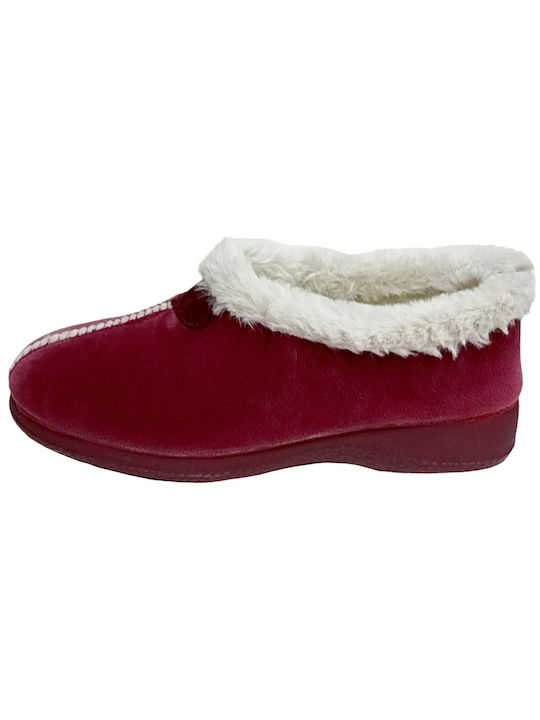 Javer Closed Women's Slippers in Burgundy color