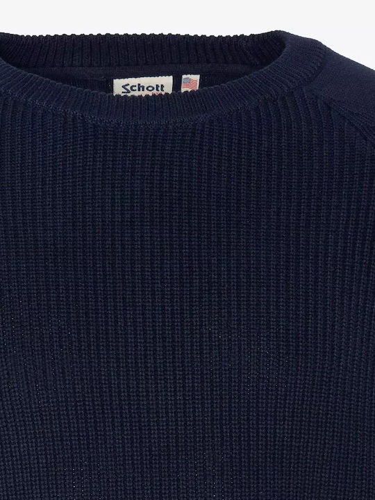 Schott Herren Shirt Langarm Navy