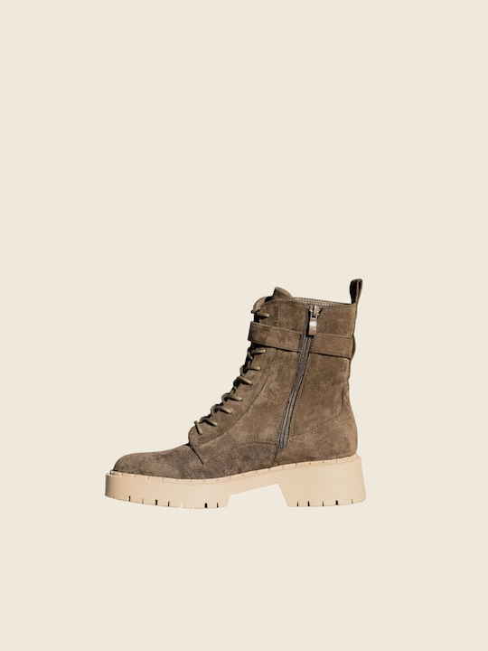 Alta Moda Wildleder Damen Knöchelstiefel Khaki