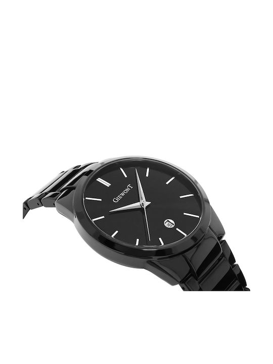 Giewont Herrenuhr Batterie mit Schwarz Metallarmband