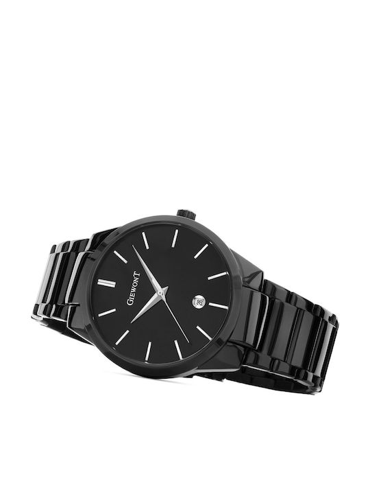 Giewont Herrenuhr Batterie mit Schwarz Metallarmband