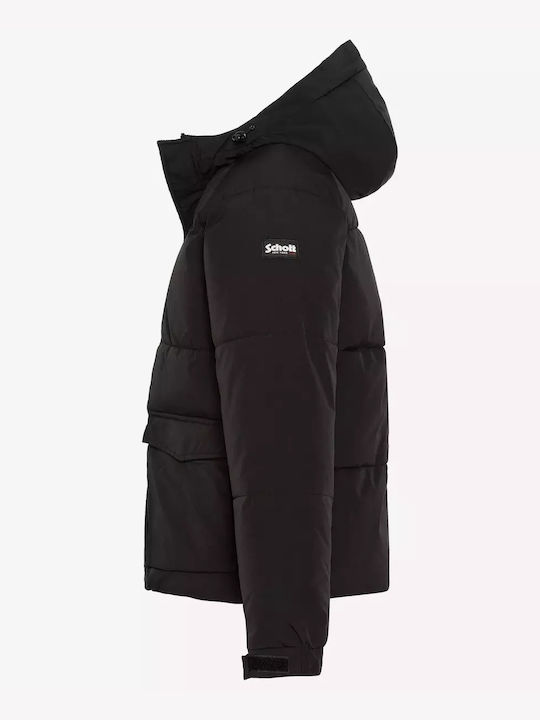 Schott Ärmellos Herren Winter Jacke Lässig Schwarz