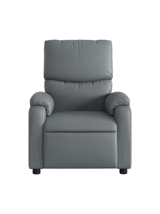 Πολυθρόνα Relax με Υποπόδιο από Δερματίνη Γκρι 75x99x99cm