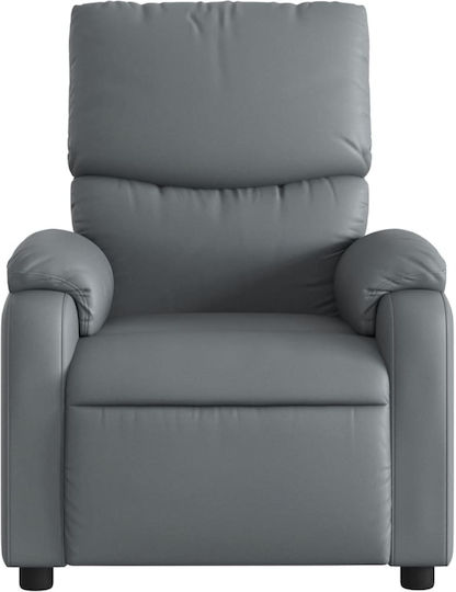 Relaxsessel mit Fußhocker aus Kunstleder Grey 75x99x99cm