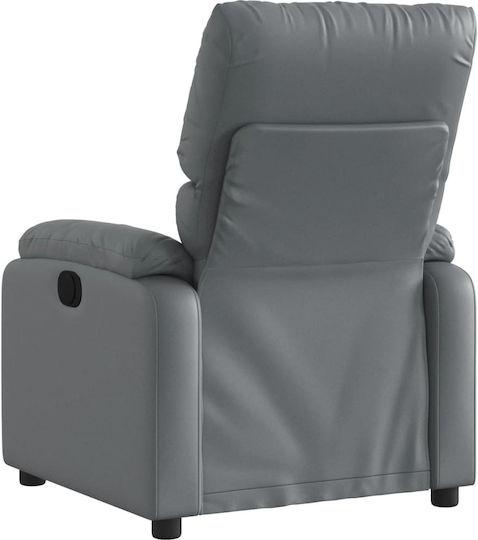 Relaxsessel mit Fußhocker aus Kunstleder Grey 75x99x99cm