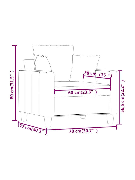 Sessel Cream 78x77x80cm