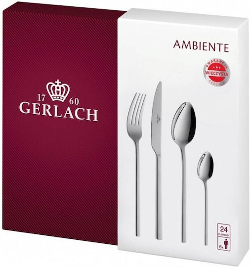Gerlach Besteckset Edelstahl Silber 24Stück