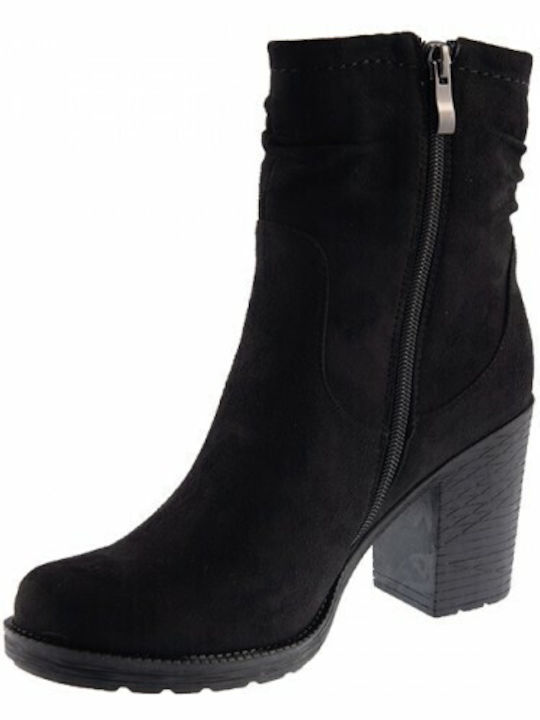 Seven Suede Women's Chelsea Boots with High Heel Black