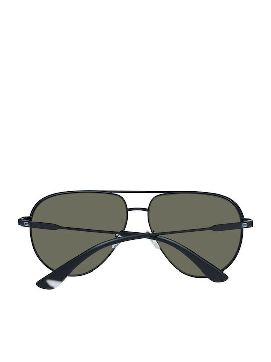 Guess Men's Sunglasses with Black Metallic Frame and Blue Gradient Mirror Lens GF5083 01X