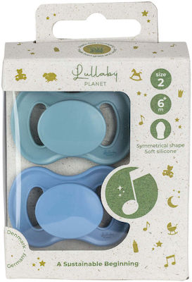 Lullaby Planet Schnuller Silikon Ocean Teal & Dove Blue für 6+ Monate 2Stück