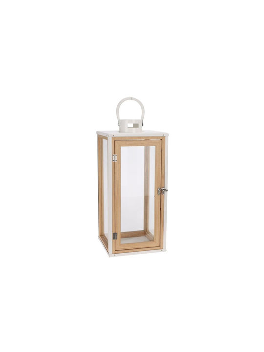 Koopman Φαναράκι Ξύλινο Λευκό 14.5x14.5x30.5εκ.