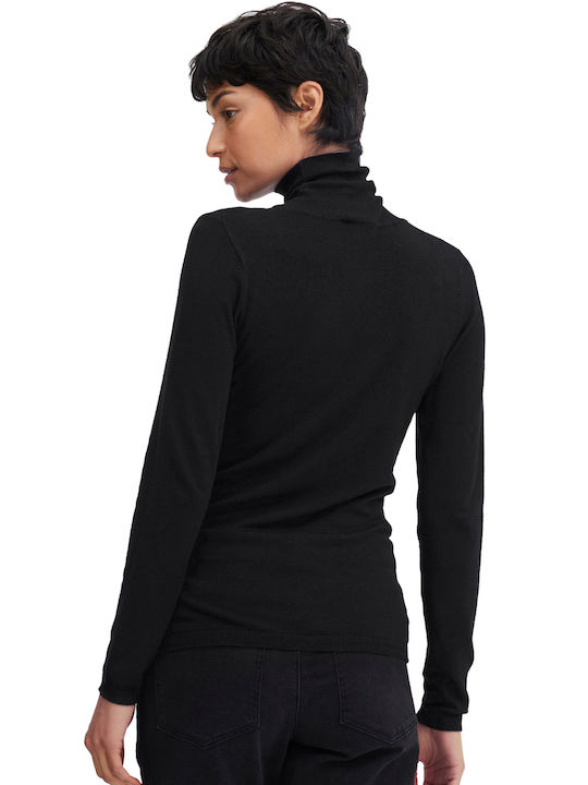 ICHI 'MAFA' STRICK-ROLLKRAGENPULLOVER FÜR FRAUEN 1036460-10001 (10001/SCHWARZ)