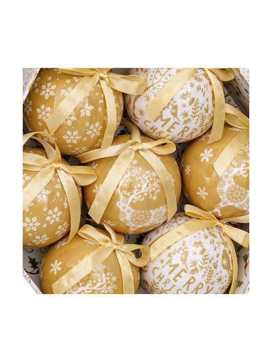 BigBuy Christmas Paper Ball Ornament Gold 7.5cm