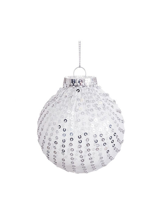 BigBuy Christmas Plastic Ball Ornament White 6cm