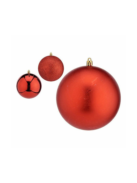 Krist+ Ornament de Crăciun Set Plastic Red 13x12buc Set de 6buc