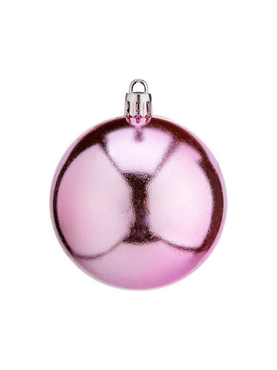 Krist+ Weihnachtshänger Kugel Ornament Plastik Rosa 7cm Set 12Stück