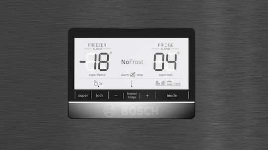 Bosch Kühl-Gefrierkombination 526Es Total NoFrost H186xB75xT80cm. Schwarz KGN76AXDR