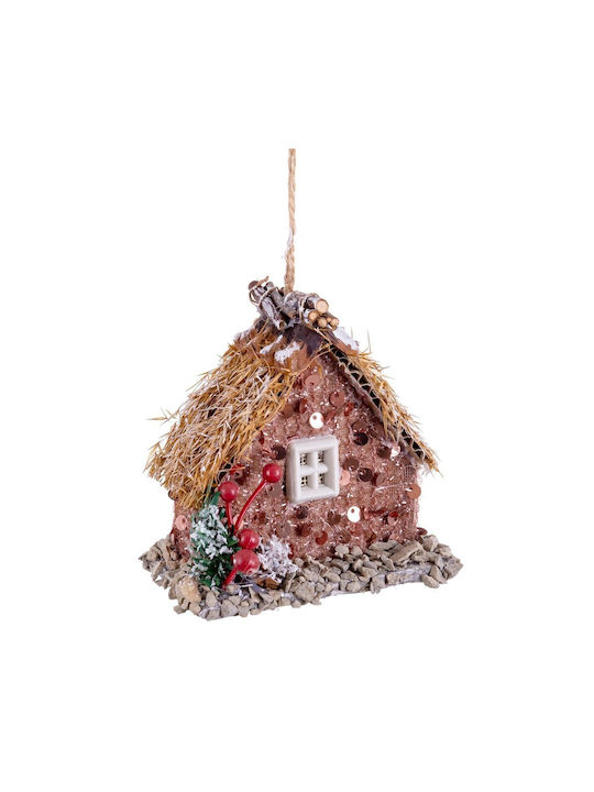 BigBuy Weihnachtshänger Haus Mehrfarbig 5x9cm S8803892