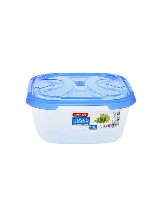 Cyclops Fresco Lunch Box Plastic Μπλε Suitable for for Lid for Microwave Oven 1100ml 1pcs