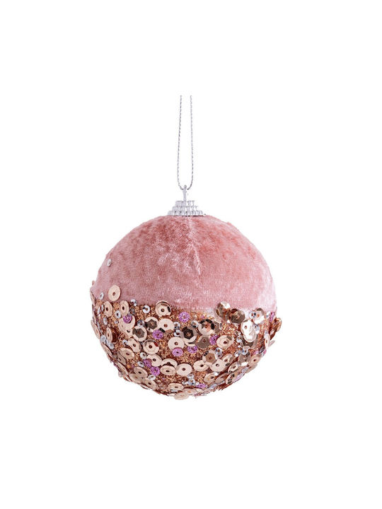 BigBuy Weihnachtshänger Kugel Ornament Stoff Rose Gold 6cm S8803862