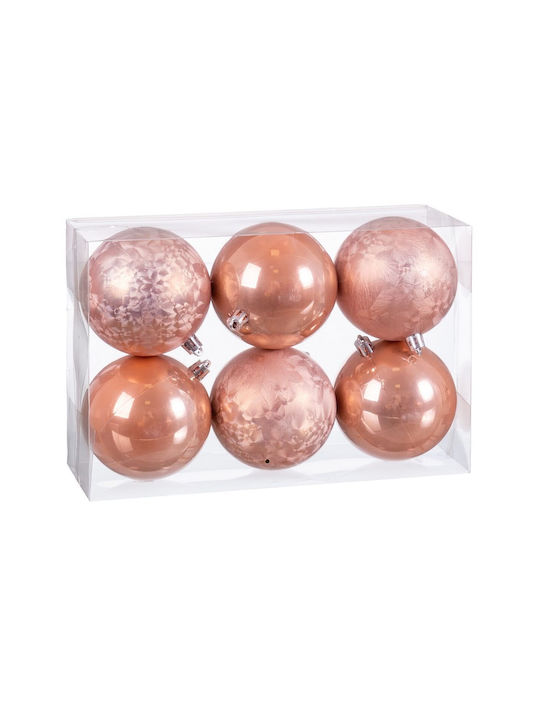 BigBuy Christmas Plastic Ball Ornament Beige 8cm