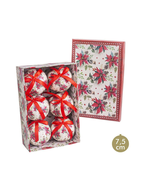 BigBuy Weihnachtshänger Kugel Ornament Papier Bunt 7.5cm S8803612